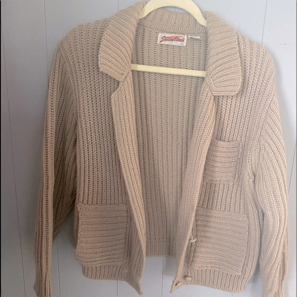 Vintage 70s boho knit cardigan size small